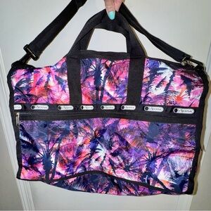 LeSportsac Vibrant Palm Print Large Weekender Travel Bag